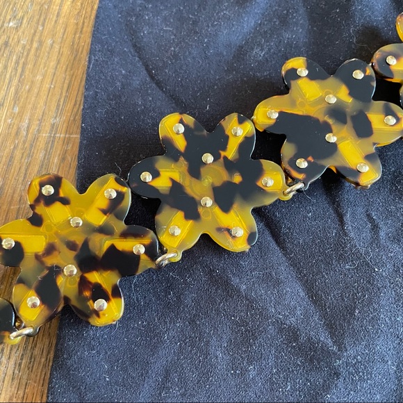 J Crew Petal Burst Tortoise Flower Pink Rhinestone Crystal Statement Necklace - Picture 9 of 12